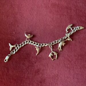 Sterling silver ocean theme charms bracelet